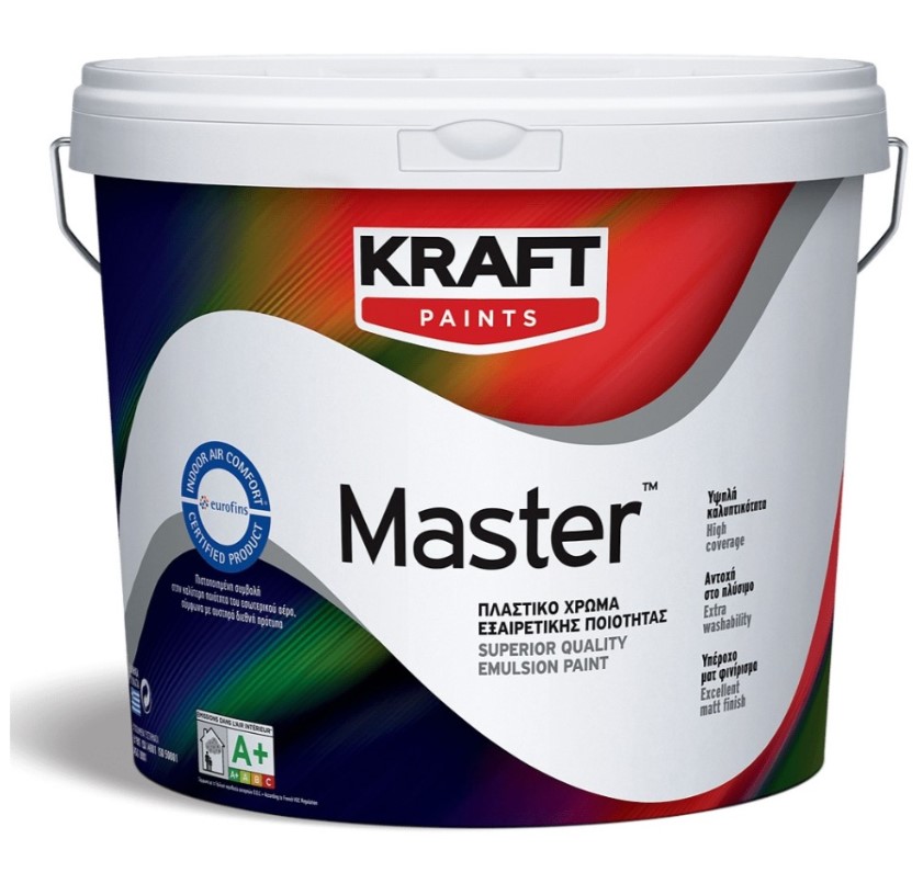 Гръцка латексова боя Kraft Master Plastiko бяла 3л.